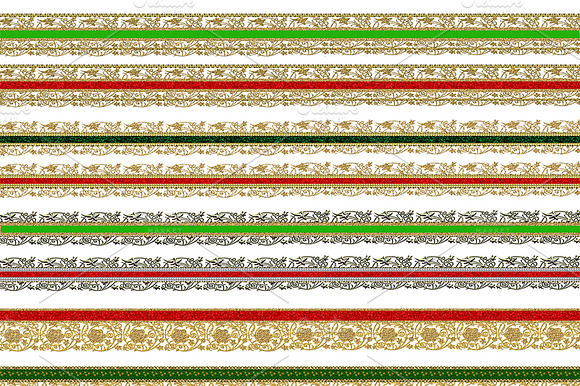 Christmas gold lace ribbon borders preview 2