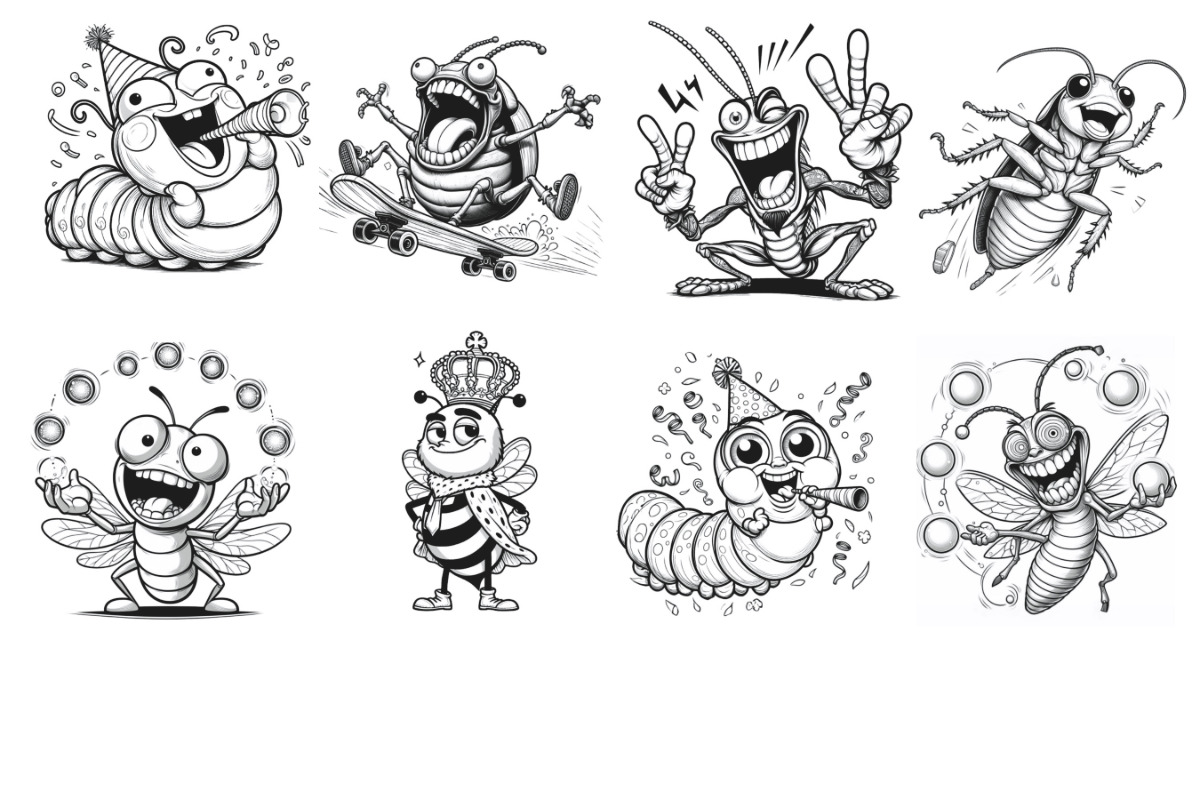 Crazy Cartoon Insects Set 1, a Brush Add-On by Disasterology Ink (Photo 10 of 10)