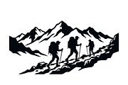 50 Hiking Silhouette Bundle, a Person Illustration by Amazin_art (Thumbnail 5 of 14)