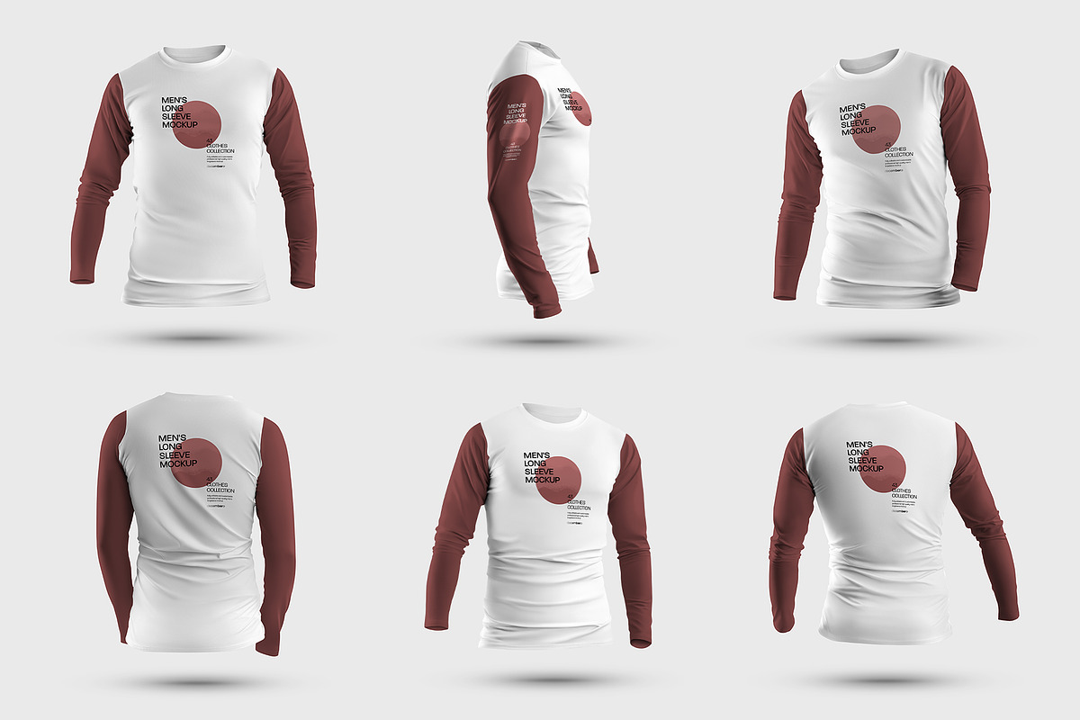 6 Men's Mockups Longsleeve T-Shirt, a Shirt Mockup by Grow Design Craft Studio (Photo 9 of 9)