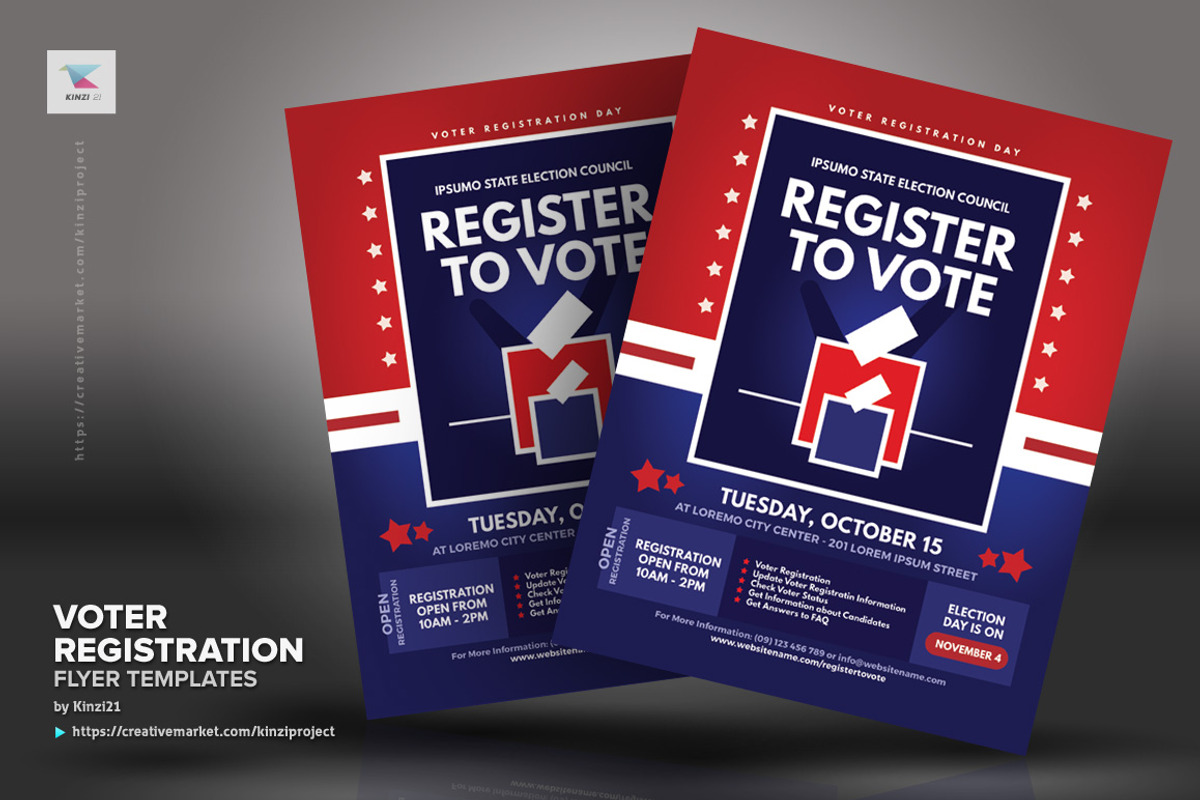Voter Registration Flyer Templates, a Flyer Template by kinzi21 (Photo 4 of 4)