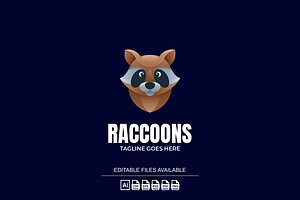 Raccoons Simple Mascot Logo