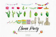 watercolor  llama clipart, an Animal Illustration by Autumn Breeze (Thumbnail 4 of 4)