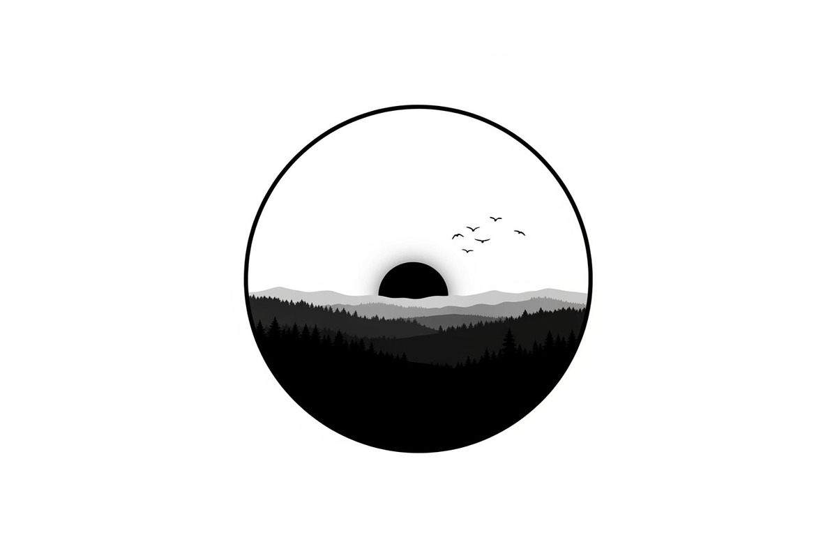 Circular Nature Landscape Silhouette, an Illustration by yasushie (Photo 5 of 51)