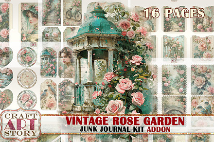 Rose Garden Junk Journal ADDON, a Person Illustration by CraftArtStory