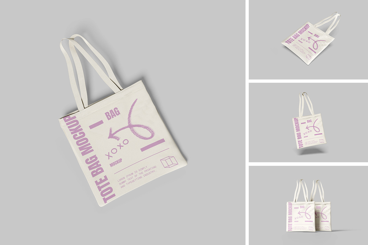 Tote Bag Mockup, a Packaging Mockup by Pikachudesign (Photo 1 of 5)