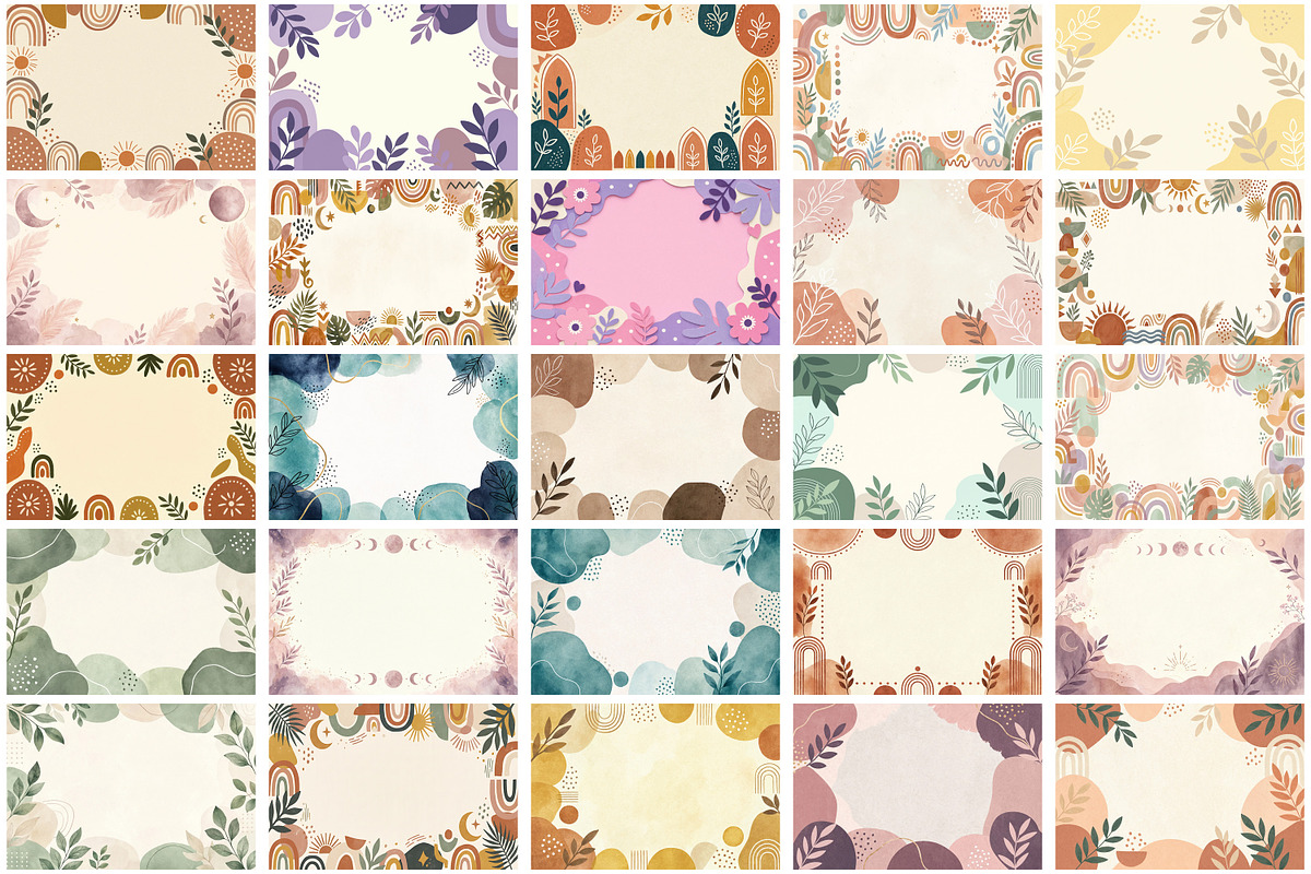 Boho Borders Bundle, a Background Graphic by Forhadx5 (Photo 3 of 9)