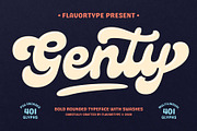 Genty - Bold Rounded Typeface, a Script Font by Flavortype (Thumbnail 1 of 18)