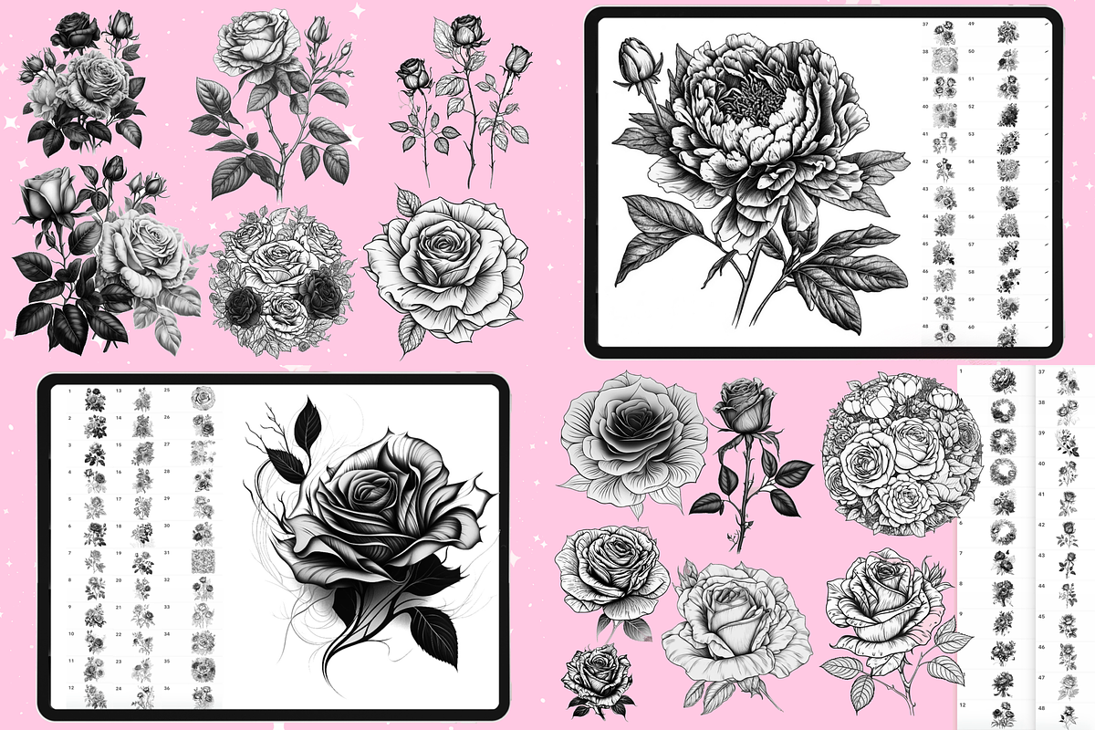 2235 BUNDLE Procreate Stamp Brushes, a Brush Add-On by Revabrush (Photo 10 of 17)