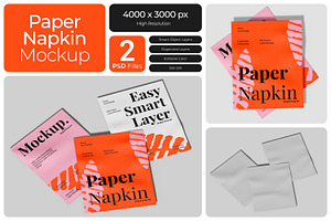 Paper Napkin Mockup, a Product Mockup by Bartama Graphic