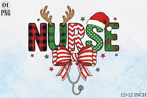 Christmas Nurse Medical Coquette Bow, an Illustration by Libby Wishes