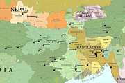 Map of South Asia and Near East, an Education Illustration by Cartorical (Thumbnail 6 of 9)