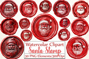 Seal Wax Christmas Santa Stamp, an Illustration by DreamCafeArt