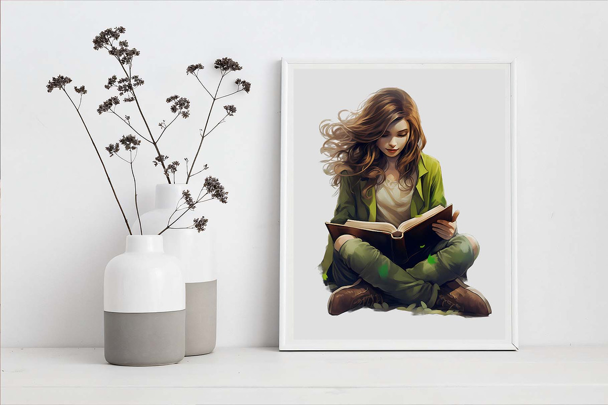 15 Watercolor Bookworms Clipart, an Illustration by Moon Studio (Photo 3 of 11)