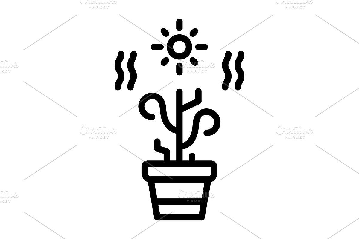 Dry heat black icon, an Outline Icon by Creative priyanka