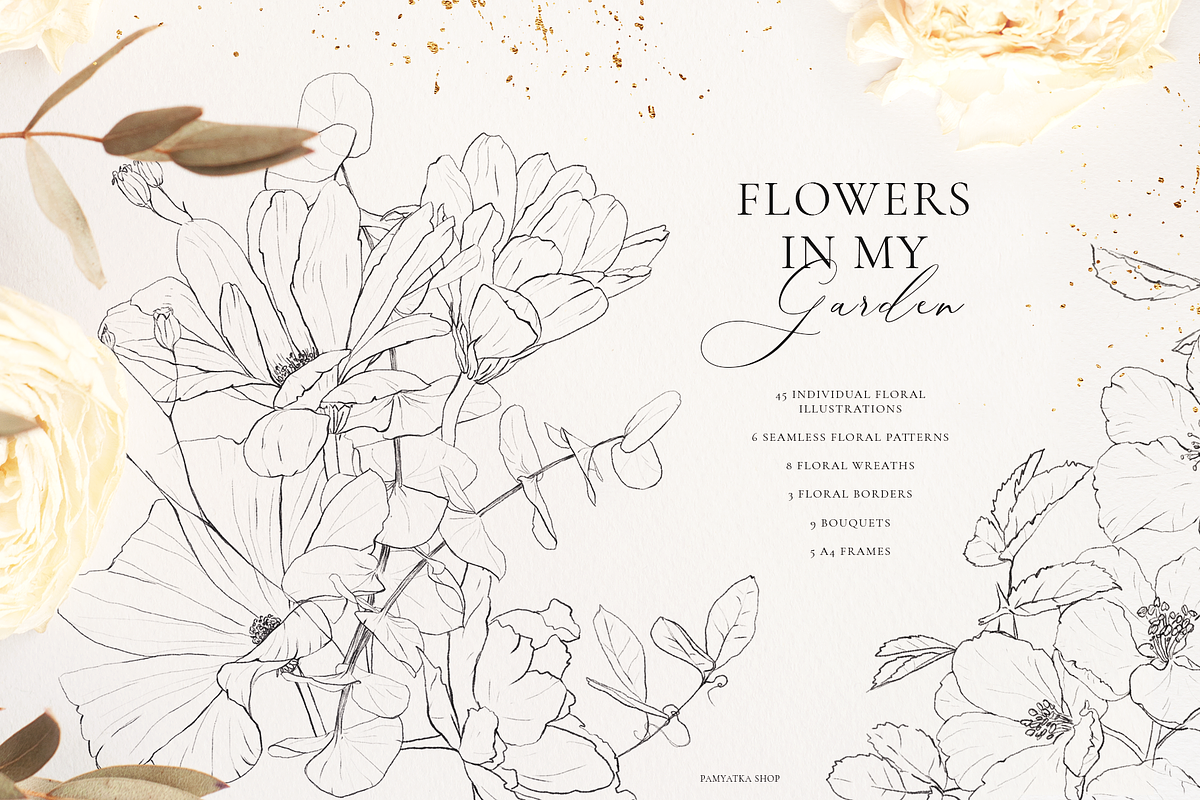 Wildflowers-Pencil sketch collection, a Decorative Illustration by Pamyatka Shop (Photo 1 of 13)