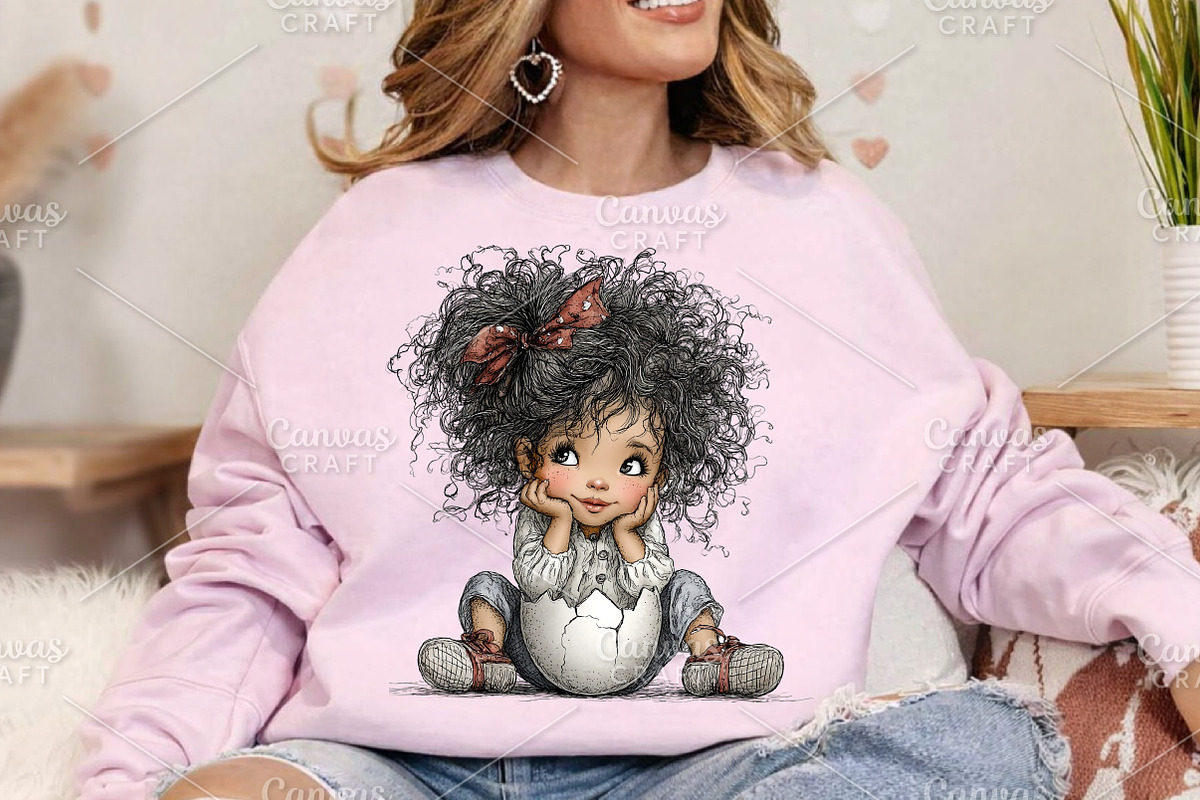 Whimsical Easter Girl Clipart Bundle, an Illustration by Canvas Craft (Photo 4 of 7)
