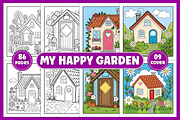 My Happy Garden Coloring Pages, a Decorative Illustration by Coco Bloom (Thumbnail 1 of 5)