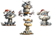 Whimsical Grumpy Christmas Animals, an Illustration by Craft Nest (Thumbnail 4 of 9)