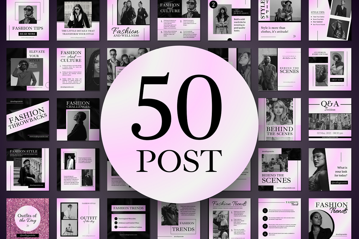 100 Fashion Templates Canva, a Templates & Theme by TemplateCastleStore (Photo 4 of 10)