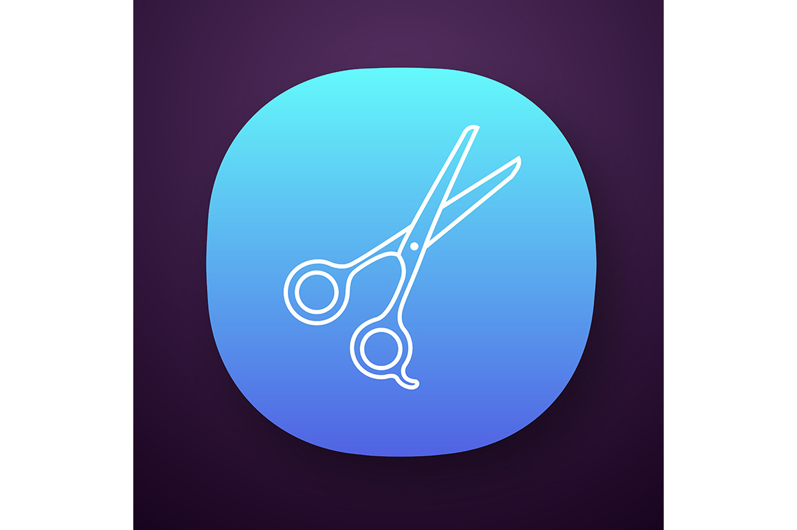 Scissors app icon, an Outline Icon by bsd studio