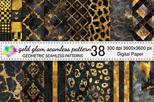 Gold Glam Seamless Pattern, a Pattern Graphic by Canvas Craft