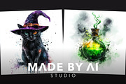 Halloween Watercolor Clipart Prompts, an Object Graphic by MadeByAI Studio (Thumbnail 4 of 4)