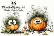 Whimsical Quirky Fall Pumpkin PNG, a Seasonal Illustration by Canvas Craft (Thumbnail 1 of 10)