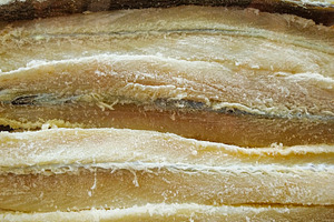Frozen layers of salted cod fish, a Food & Drink Photo by DanFLCreativo