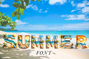Summer Font Beach Alphabet Bundle