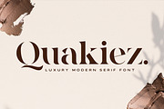 Sale! Quakiez - Luxury Modern Serif, a Serif Font by Almarkhatype (Thumbnail 1 of 16)
