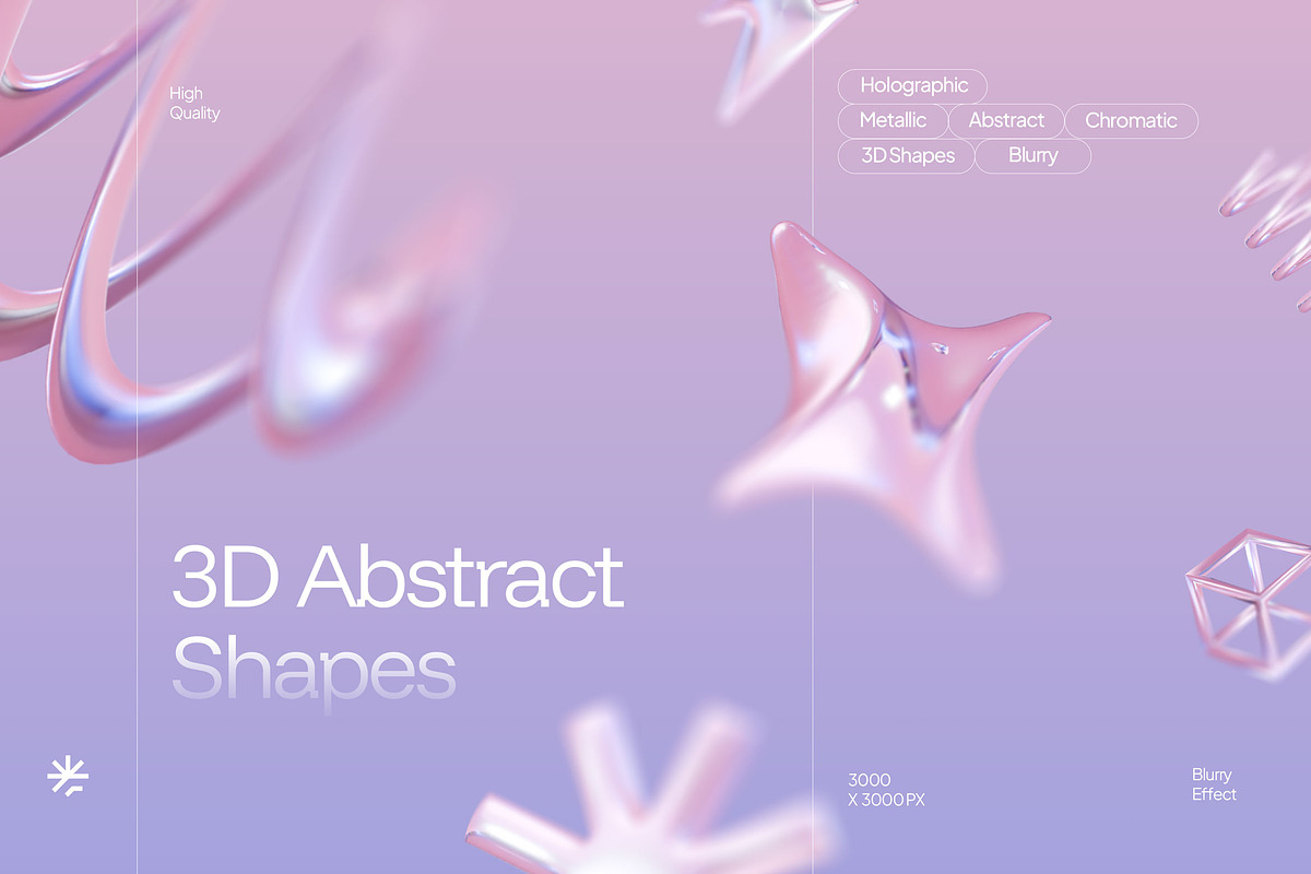 Metallic Holographic 3D Abstract, an Object Graphic by fakhroo (Photo 3 of 3)