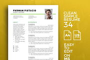 Resume Template 34, a Resume Template by graphicalcium (Thumbnail 1 of 3)