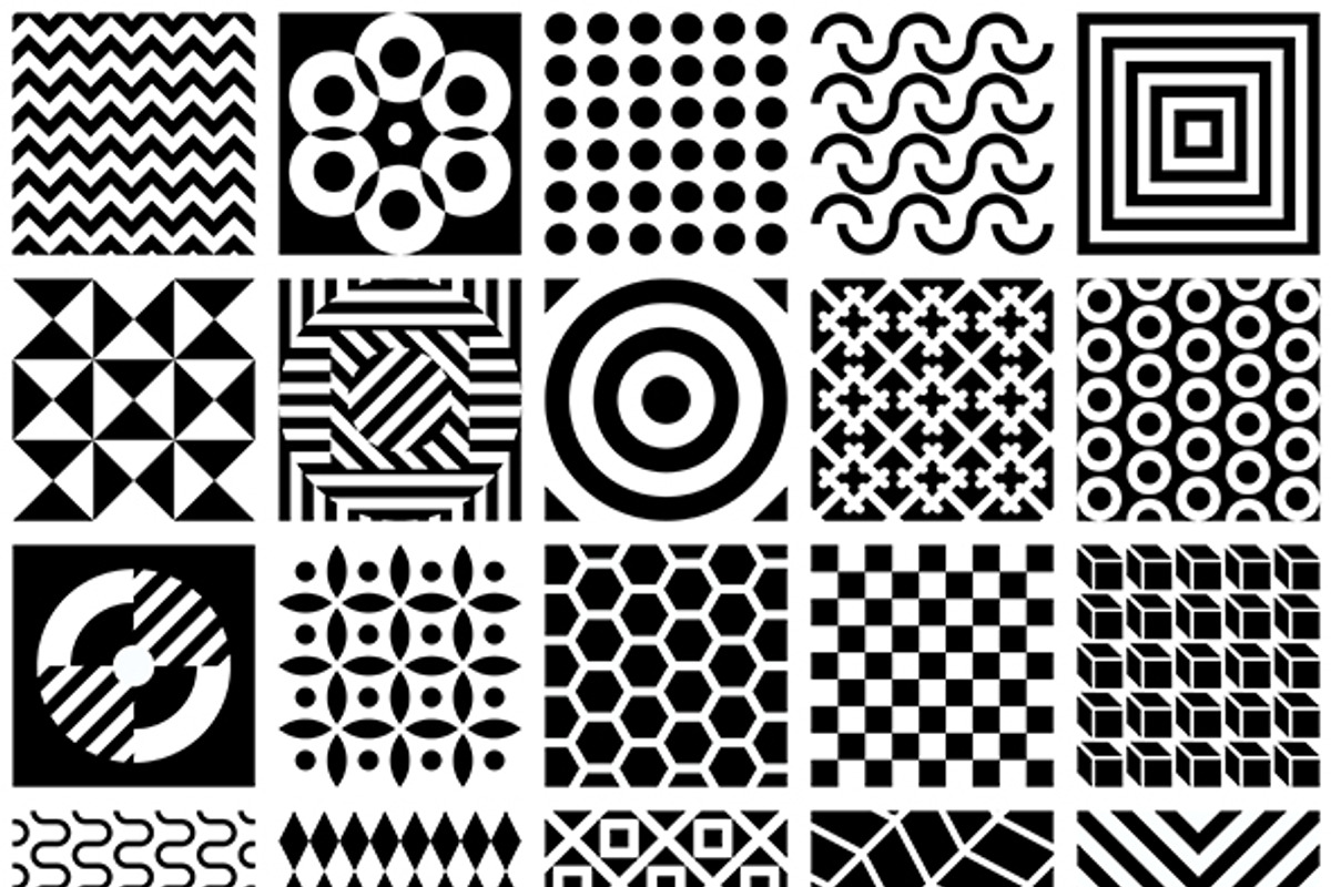 Black and White Geometric Patterns, a Pattern Graphic by danjazzia
