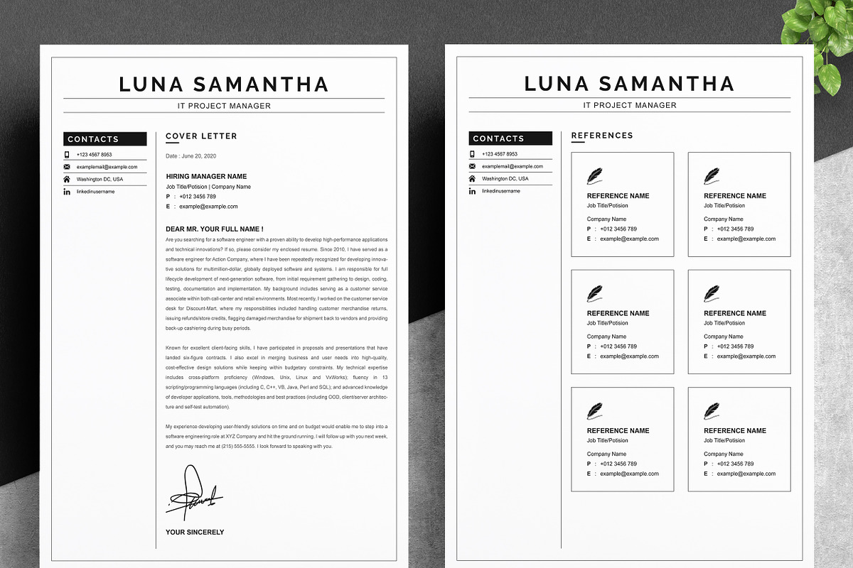 Project Manager Resume Template, a Resume Template by ResumeInventor