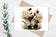 Watercolor Spring Panda Clipart PNG, an Illustration by Canvas Craft (Thumbnail 6 of 7)