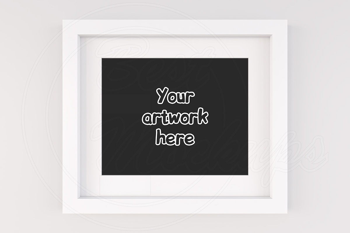 Clean white 10x8 inch mockup frame, a Print Template by BestMockups