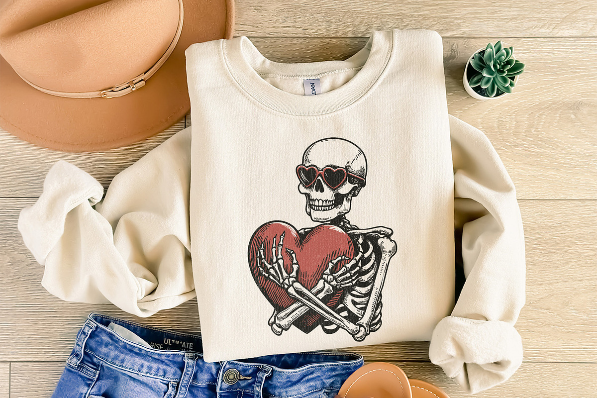 Skeleton Hugging a Heart PNG, Funny, an Illustration by SharpMarketplace (Photo 4 of 9)