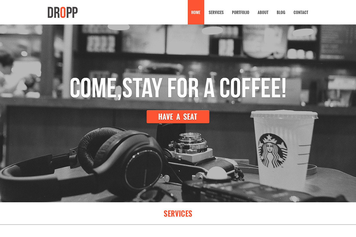 Flat One Page Creative Template, a Landing Page Template by VectorBurn (Photo 4 of 5)