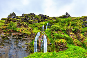 Small waterfalls near seljalandsfoss iceland featuring iceland, a Nature Photo by Leonid Andronov