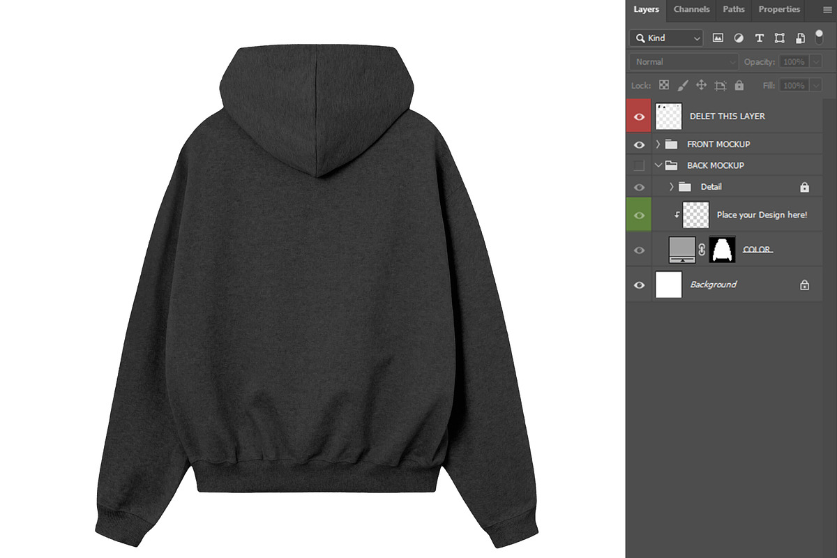 Realistic Regular Hoodie Mockup, a Hoody Mockup by Irhasalfahad (Photo 3 of 6)