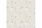 Baby Dinos seamless patterns set, a Pattern Graphic by tetiartline (Thumbnail 7 of 8)