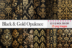 Black & Gold Opulence, a Background Graphic by Printable Treasure