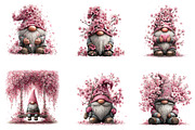 Cherry Blossom Gnome Clipart, Spring, an Illustration by Dream Creation (Thumbnail 2 of 7)