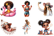 Summer African American Girls, a Seasonal Illustration by DreamArtGraphic (Thumbnail 4 of 4)