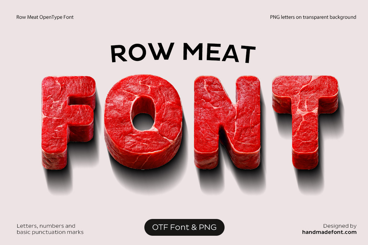 Row Meat Font, a Handwritten Font by Handmadefont (Photo 1 of 10)