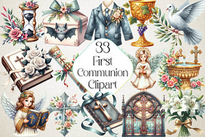 First Communion Clipart, an Illustration by DreamPrint404