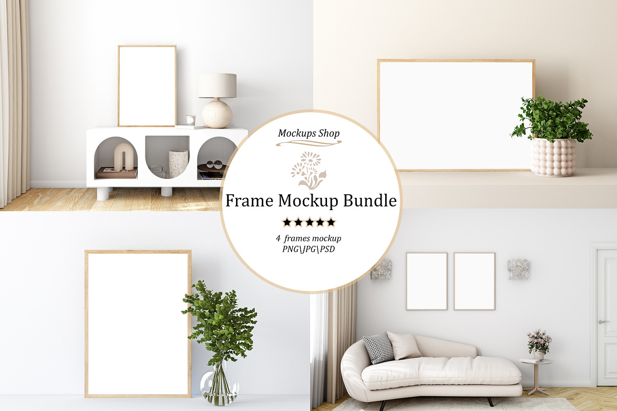 Mock up frame in living room | Set, a Poster Template by Mockup Shop