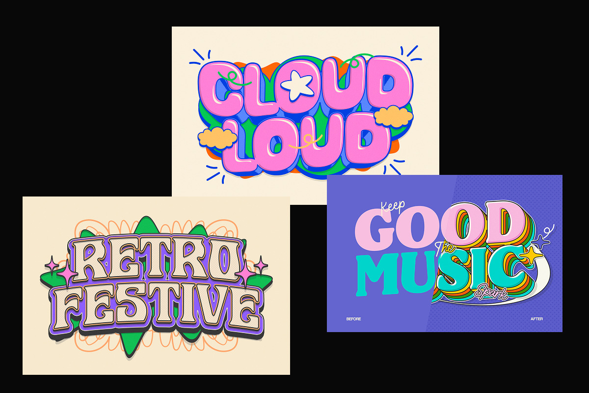 3D Groovy Pop Text Effect, a Layer Style Add-On by Matsero (Photo 3 of 4)