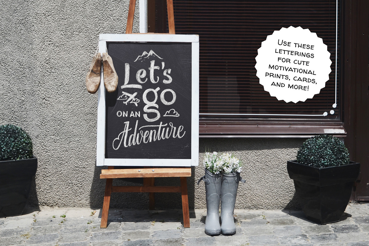 Chalk Lettering Set, Vector, a Decorative Illustration by Nina's Illustration Shop (Photo 7 of 11)